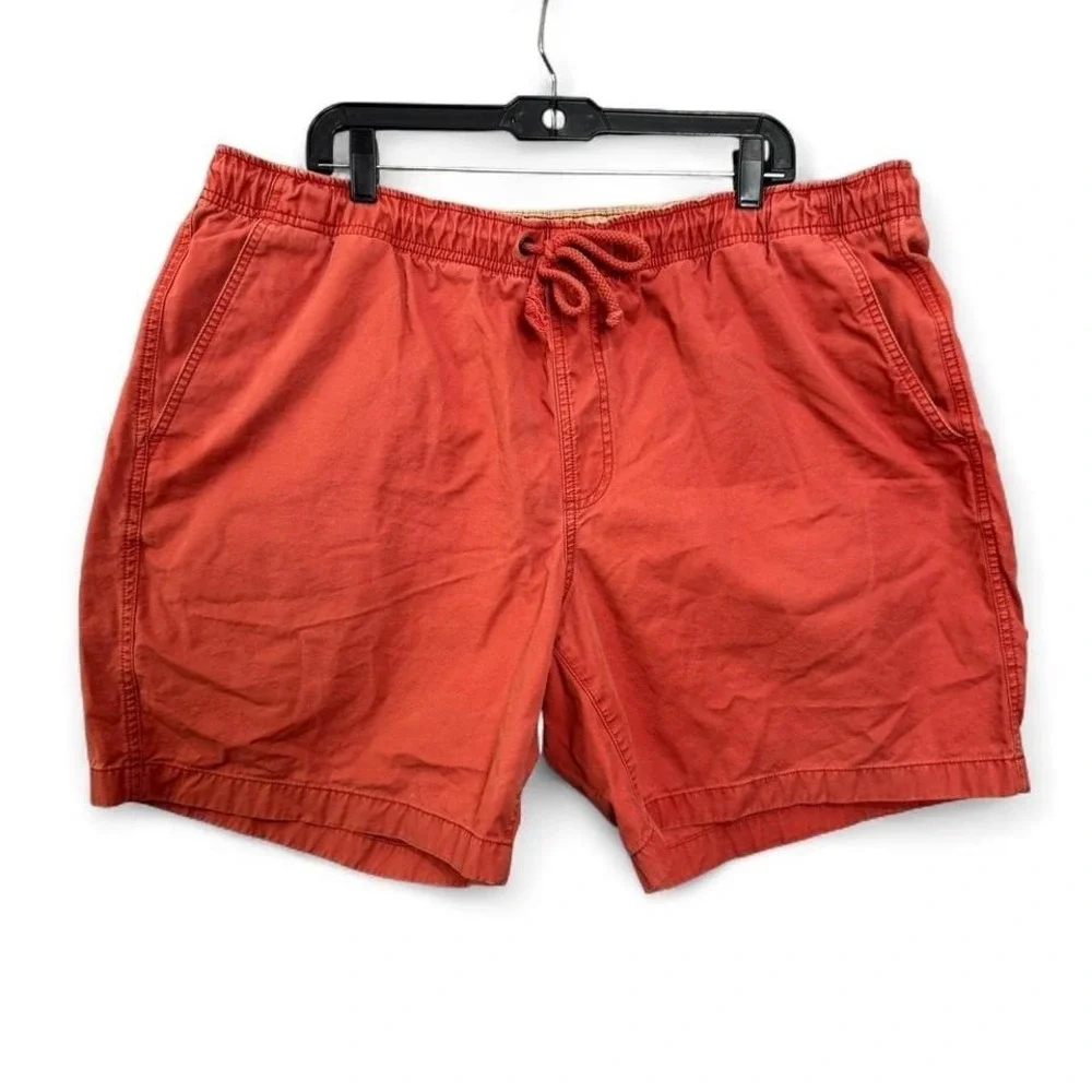 L.L. Bean Cotton Shorts Men's XXL Classic Fit Salmon Drawstring Dad Coastal